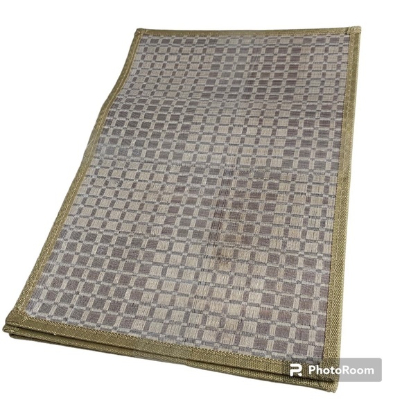 Unbranded brown and crm/tan woven checkered stitch bamboo placemats‎ 4 placemats - Picture 2 of 3